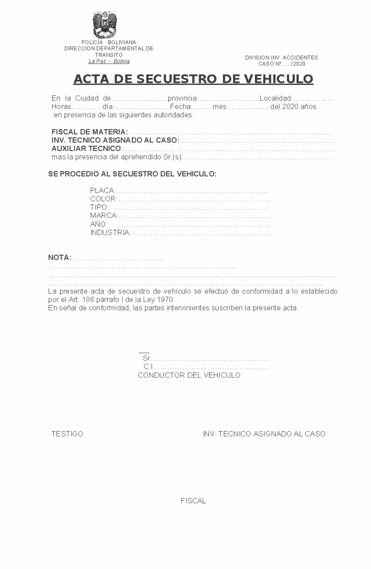 ¿Qué es un acta de secuestro?
