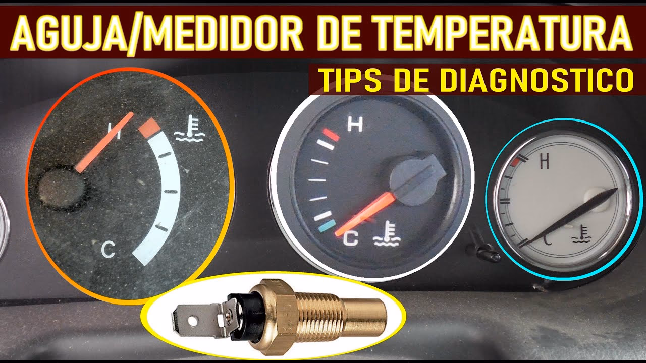 ¿Qué indica la aguja de la temperatura del carro?