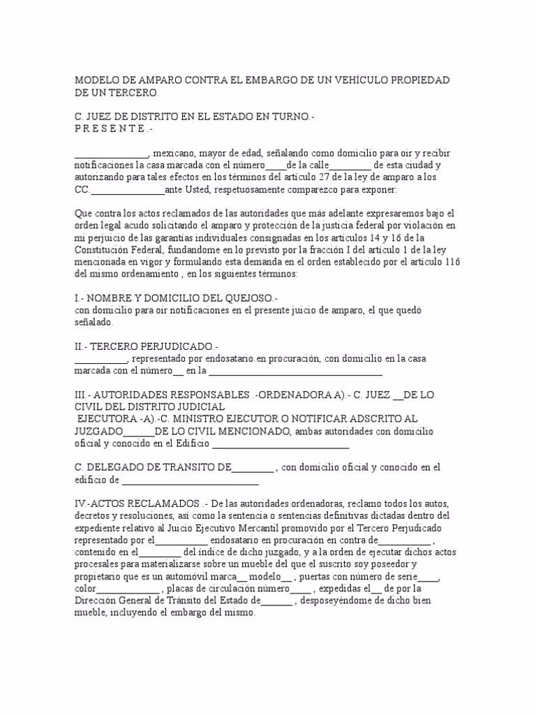 ¿Cuánto vale el amparo?