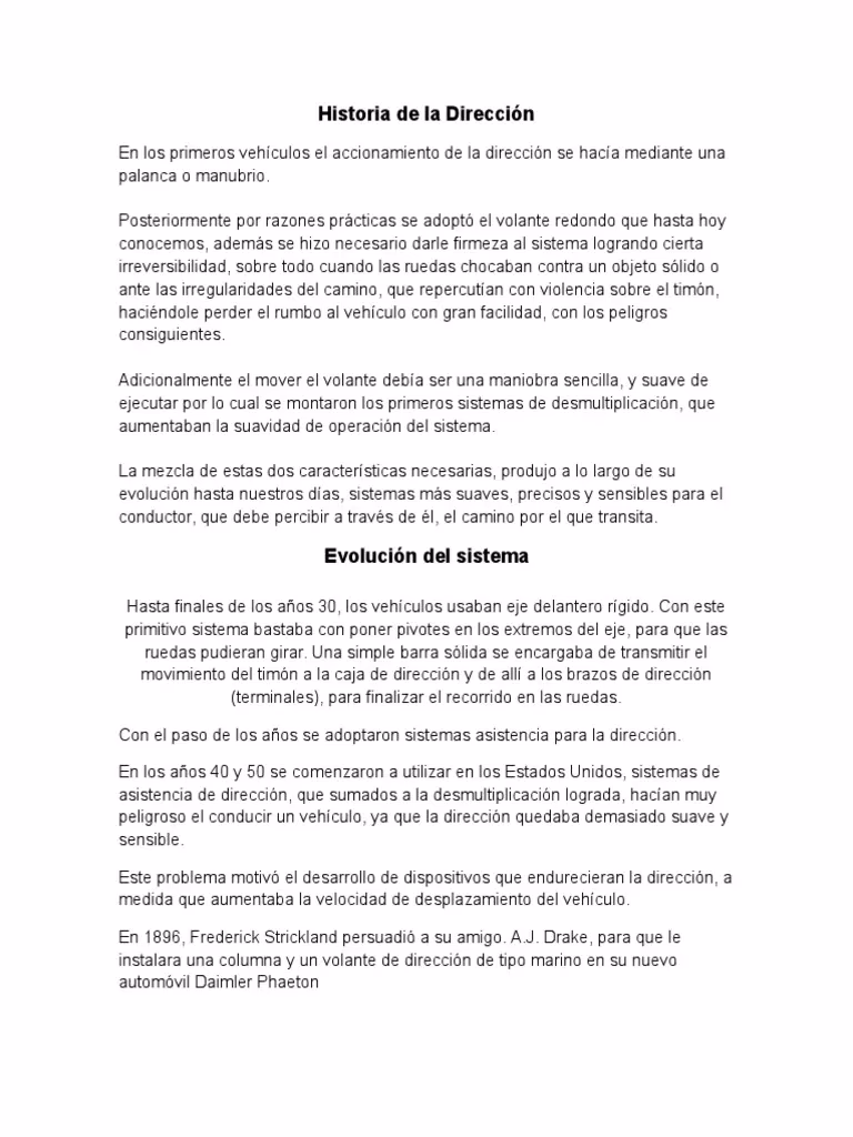 ¿Cuál es la historia del sistema de dirección asistida automotriz?