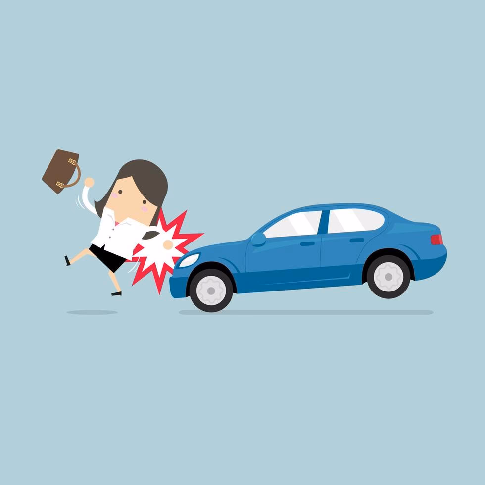 ¿Cuál es el trauma después de ser atropellado por un coche?