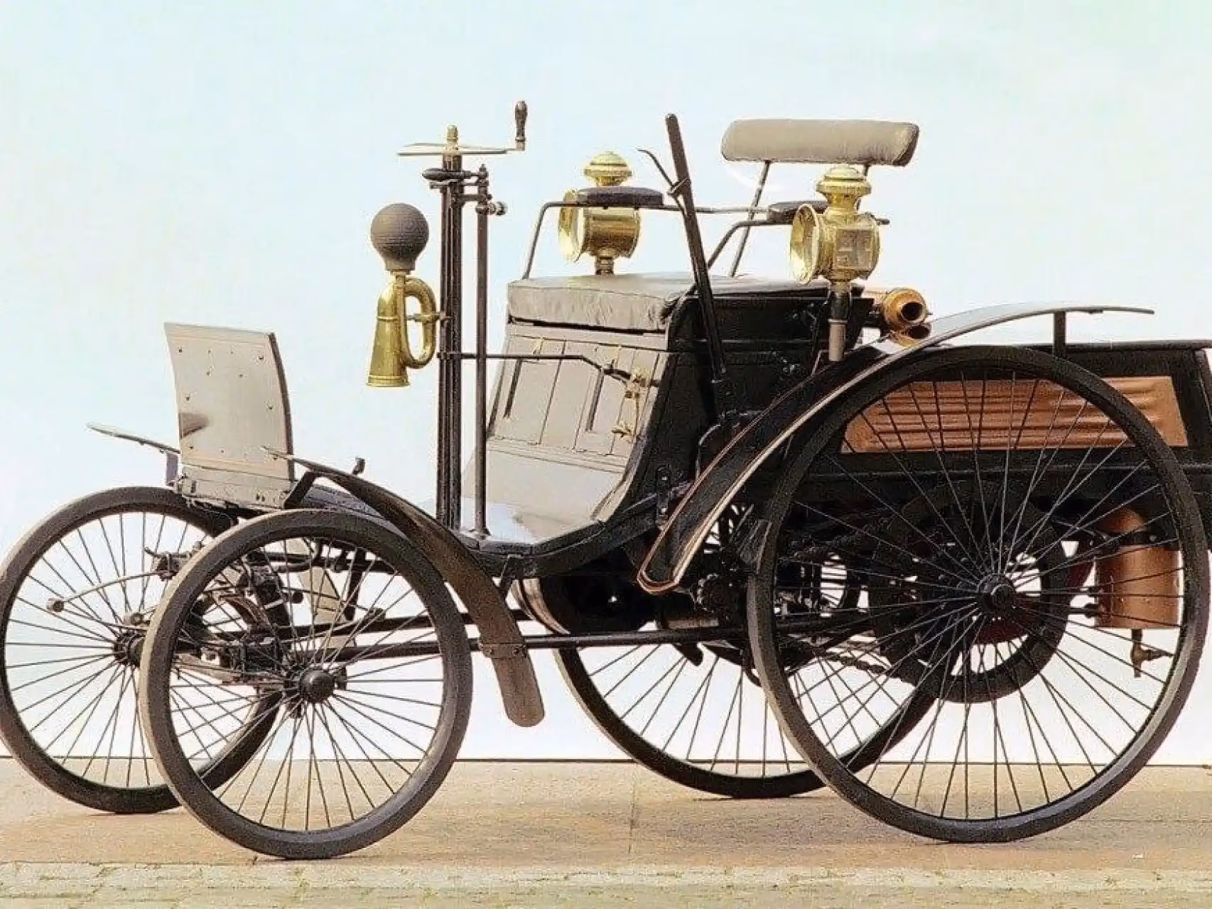 Who built the first steam-powered automobile?