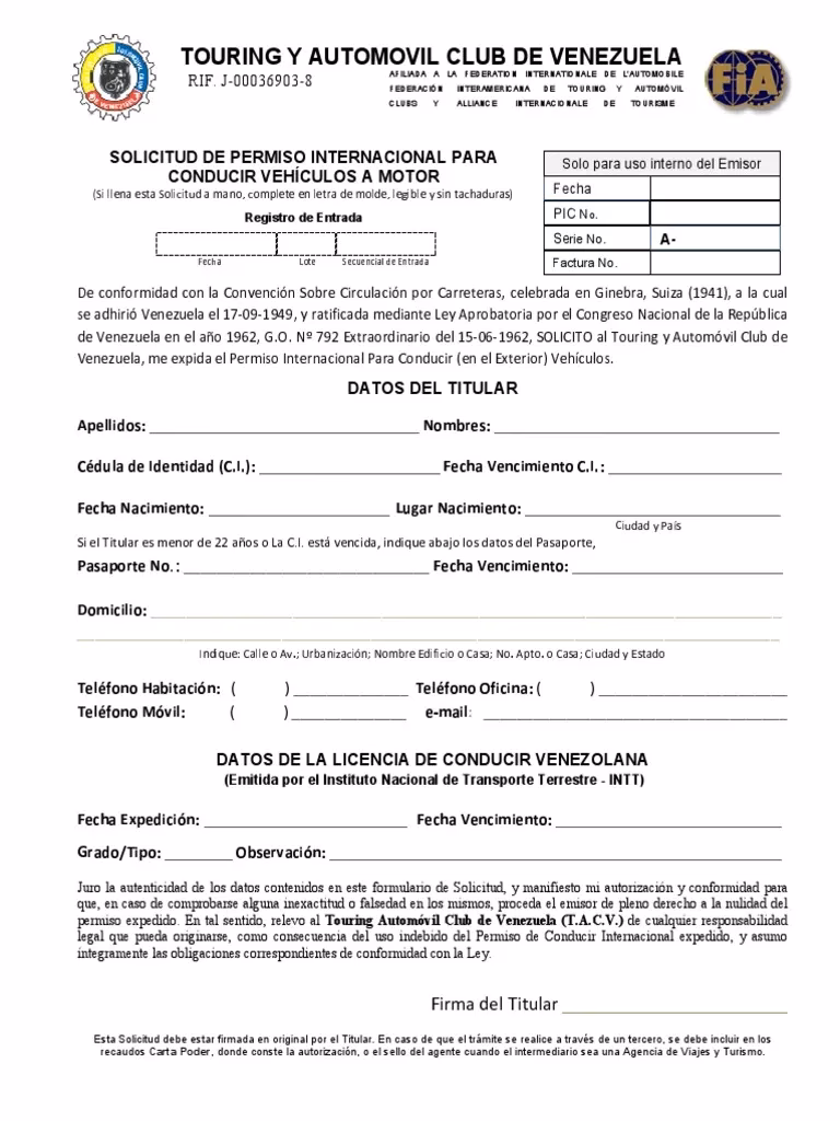 ¿Qué documentos necesito para manejar un carro en Venezuela?