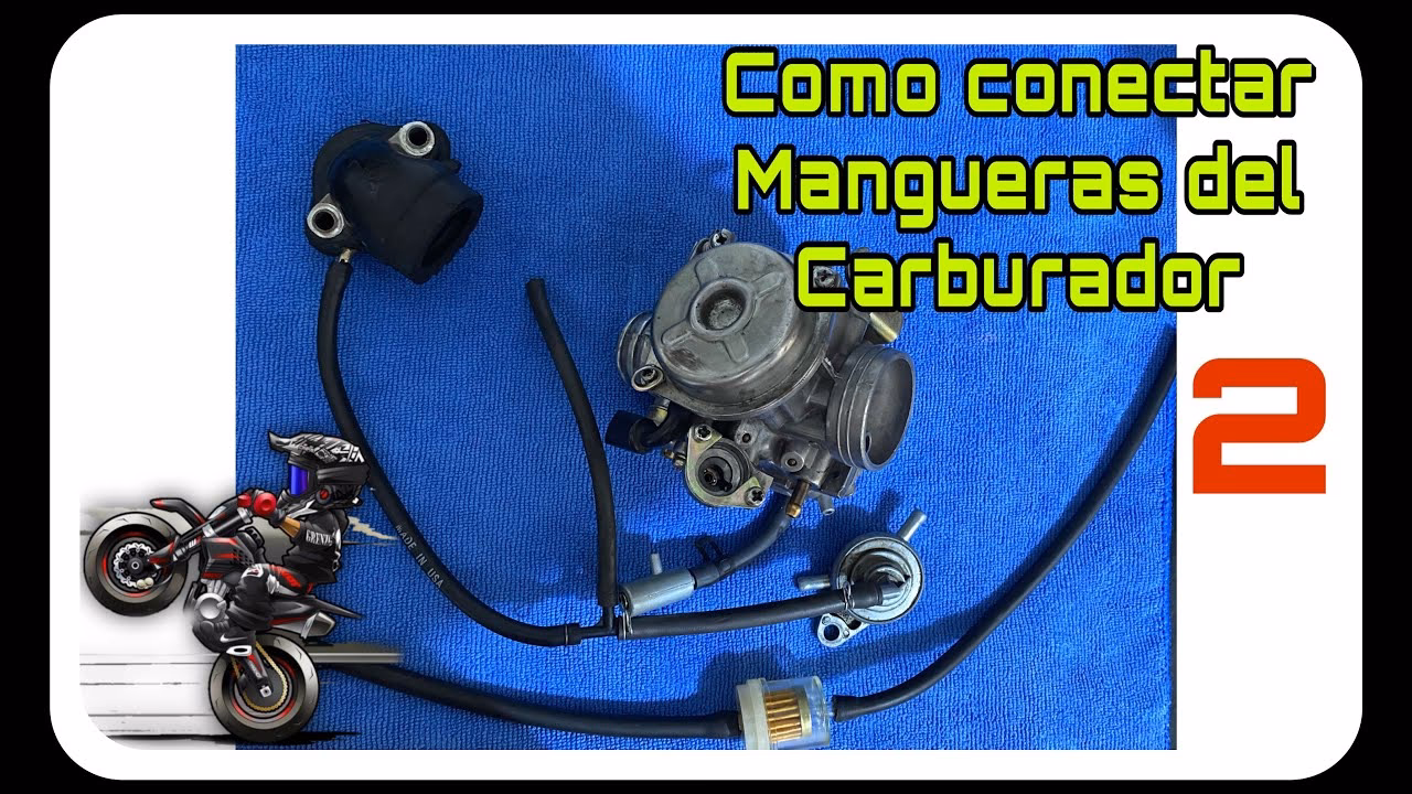 ¿Dónde va conectada la manguera de gasolina en el carburador?