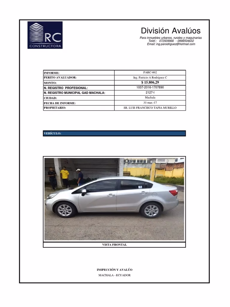 ¿Cuánto cuesta un avalúo de un auto?