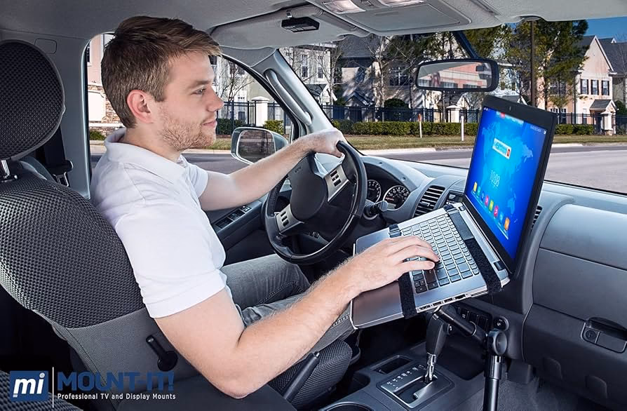 Is it legal to have a laptop mounted in your car?