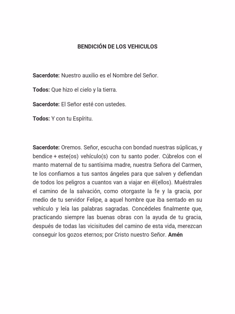 ¿Cuál es el mantra para bendecir un coche?