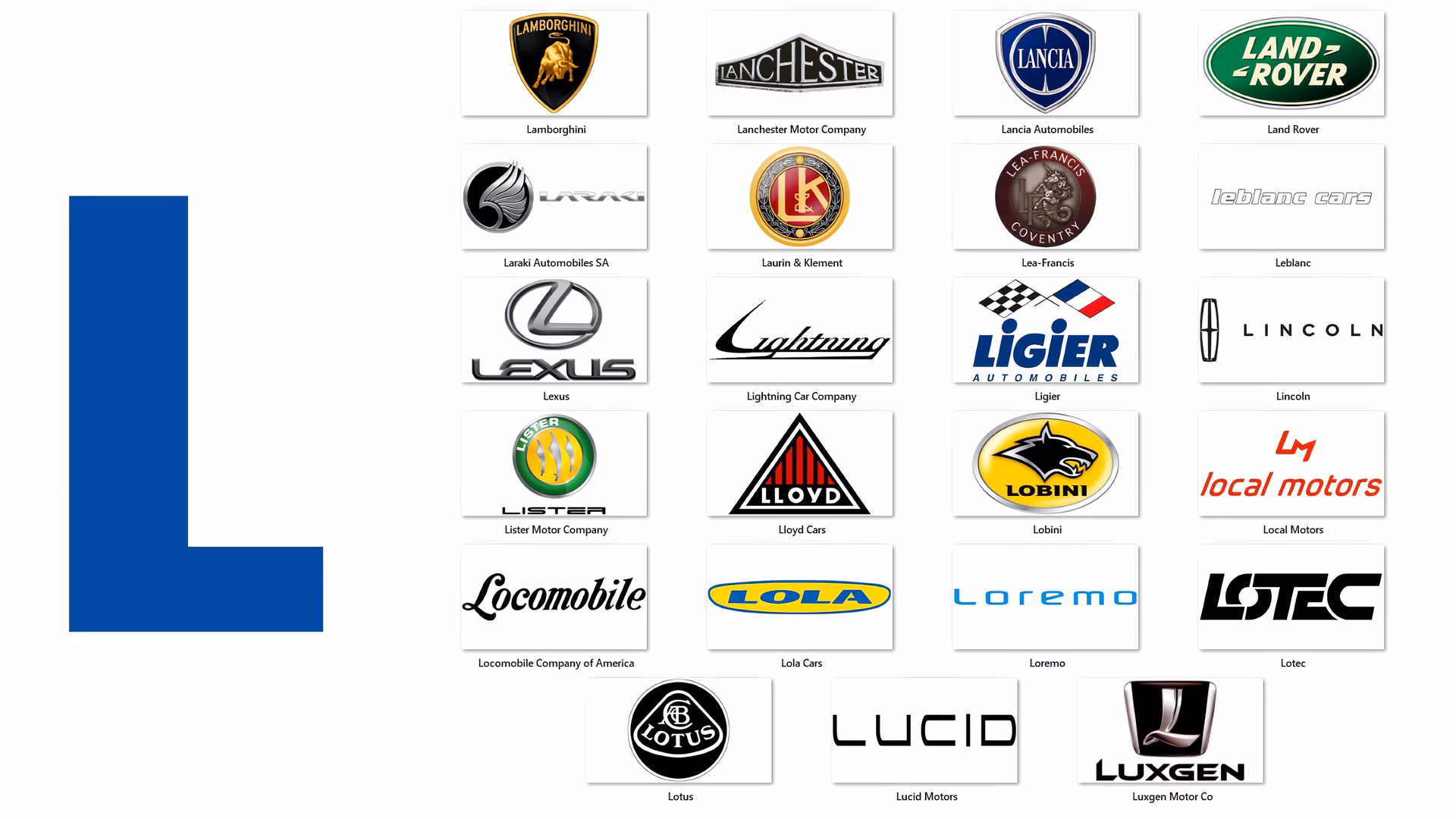 ¿Qué coche tiene una L?