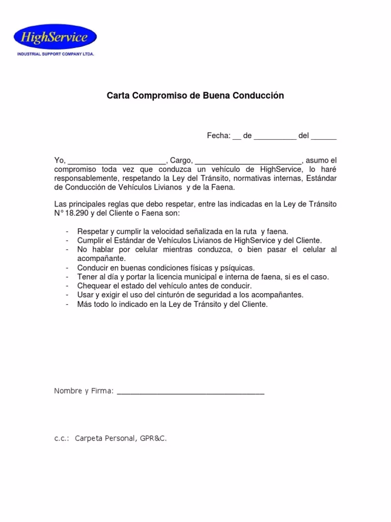 ¿Qué poner en la carta compromiso?