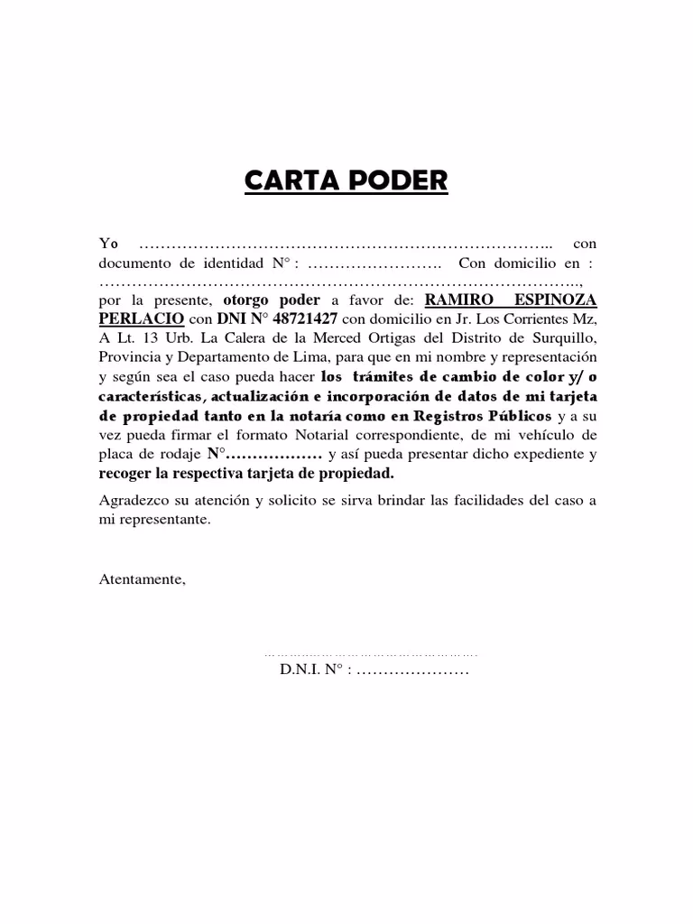 ¿Cómo hacer una carta poder para hacer un trámite?