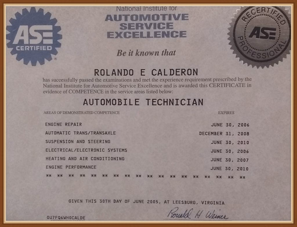 ¿Qué es la certificación automotriz?