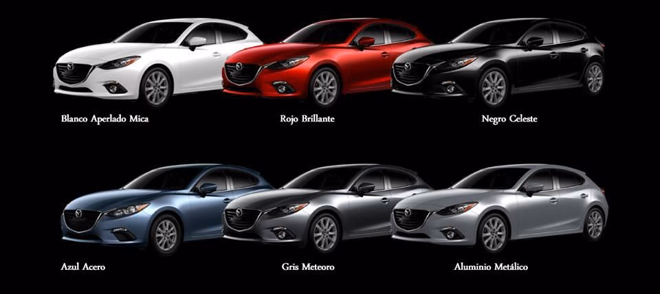 What is the main color of the Mazda?