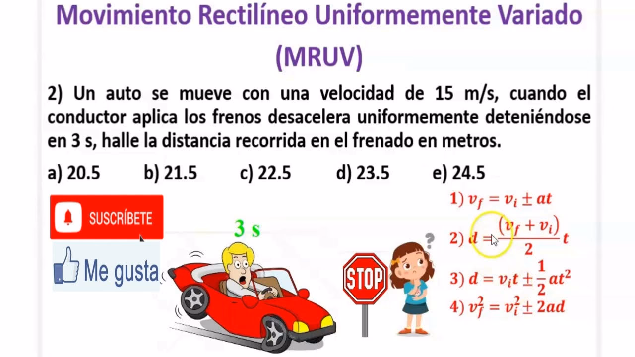 ¿Cuál es la fórmula para la distancia recorrida por un automóvil?