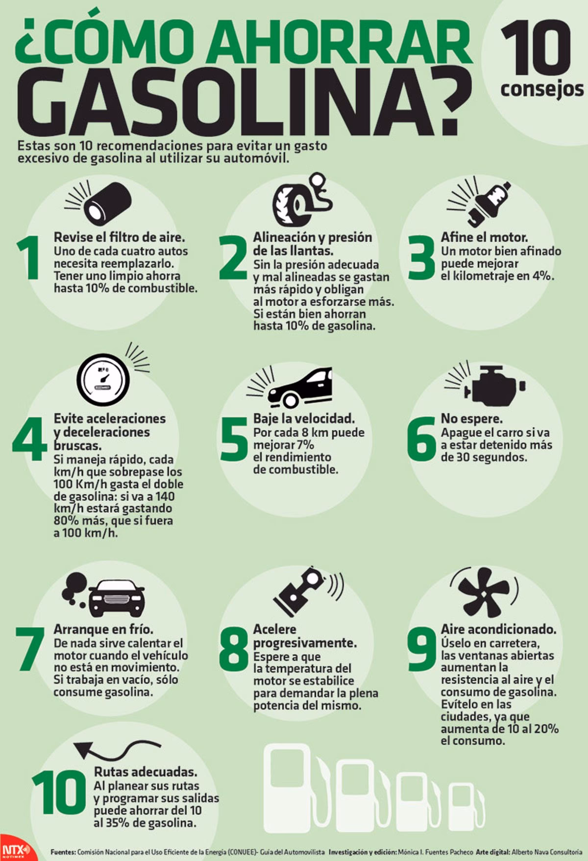 ¿Cuál es una técnica para ahorrar combustible?