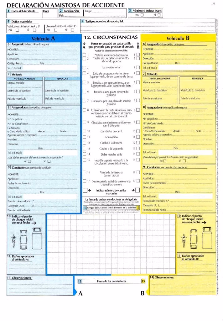 ¿Qué se necesita para dar un parte de accidente?