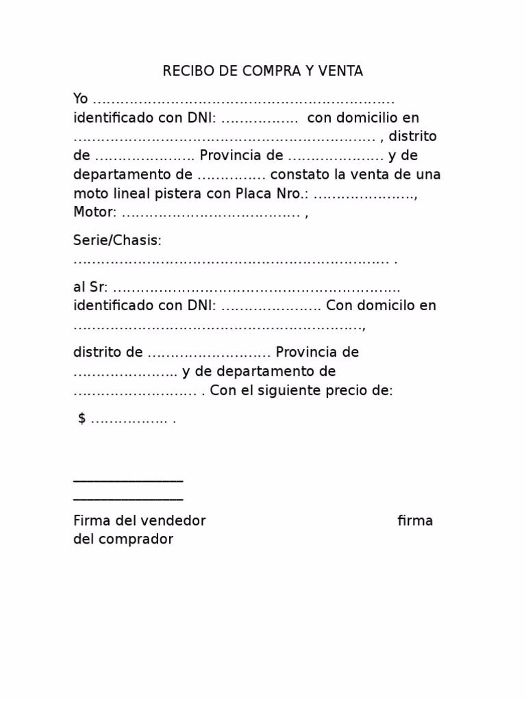¿Cómo hacer un comprobante de venta de un carro?