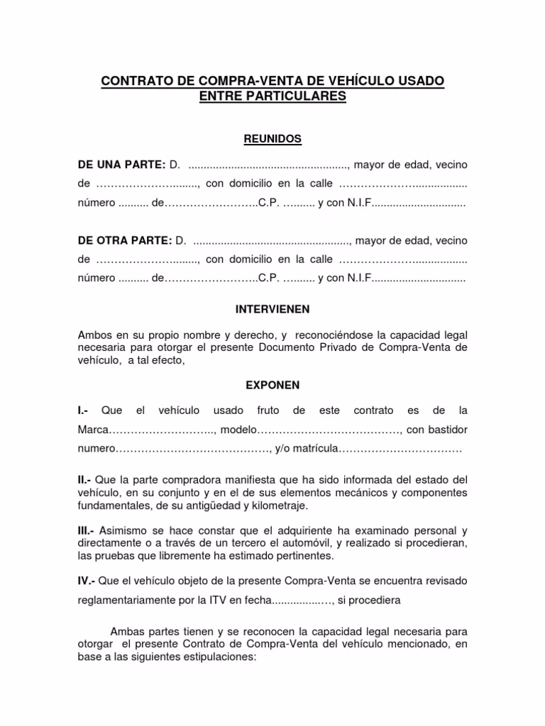 ¿Cuáles son los documentos que se utilizan en el proceso de compraventa?