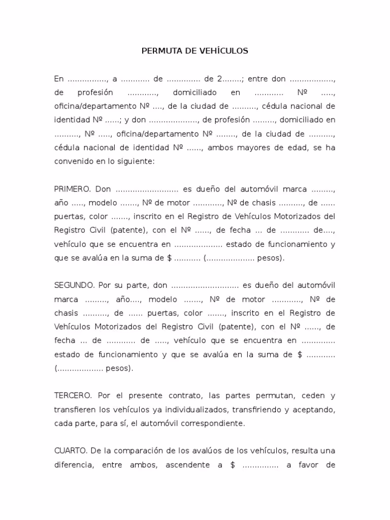 ¿Cómo elaborar un contrato de permuta?