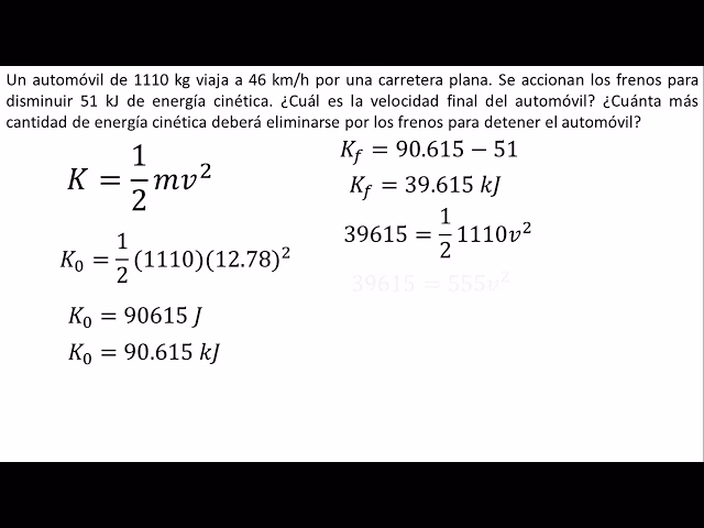 ¿Cuál es la energía cinética de un automóvil de 1500 kg?