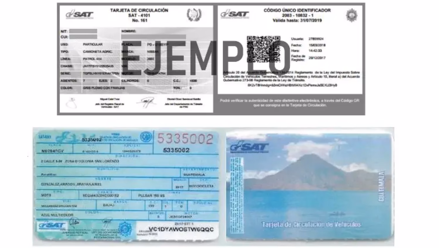 ¿Qué datos aparecen en el carnet de circulación?