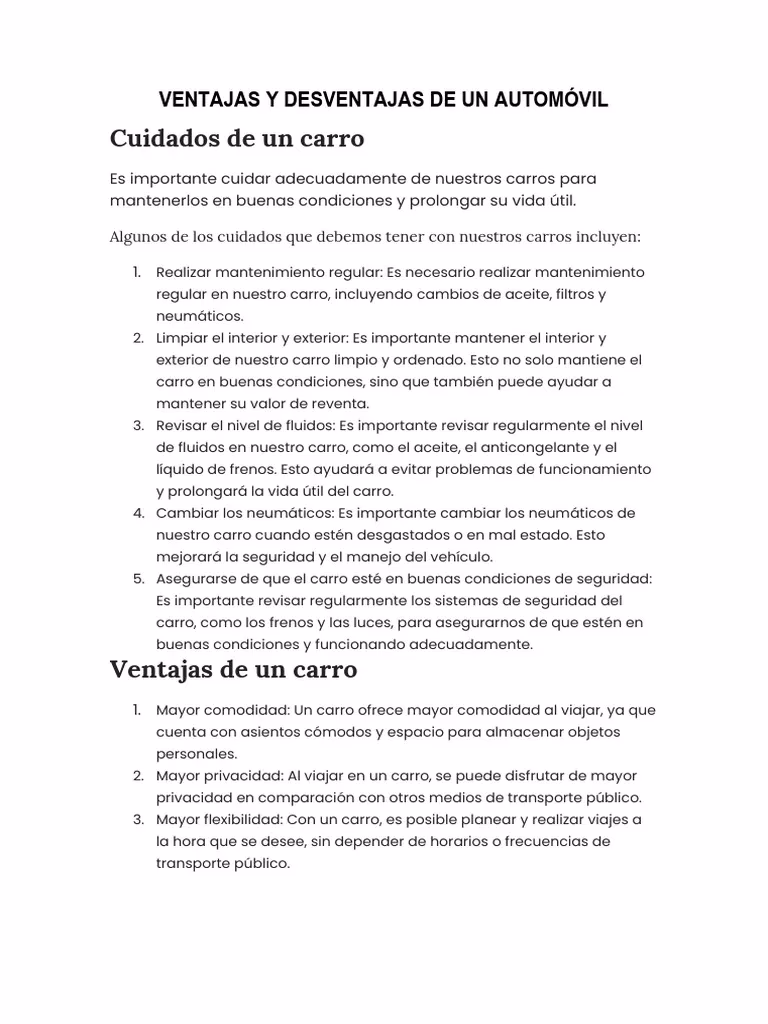 ¿Cuáles son las ventajas y desventajas de los autos de gasolina?