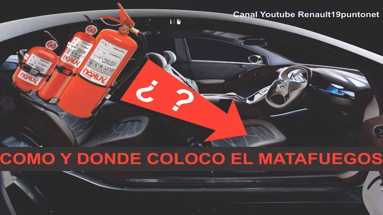 ¿Dónde colocar el extintor en el coche?