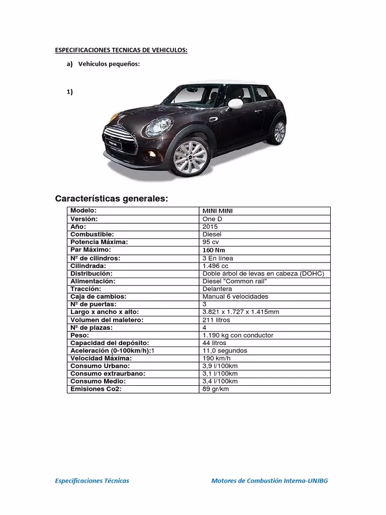 ¿Cómo encontrar las especificaciones del vehículo?
