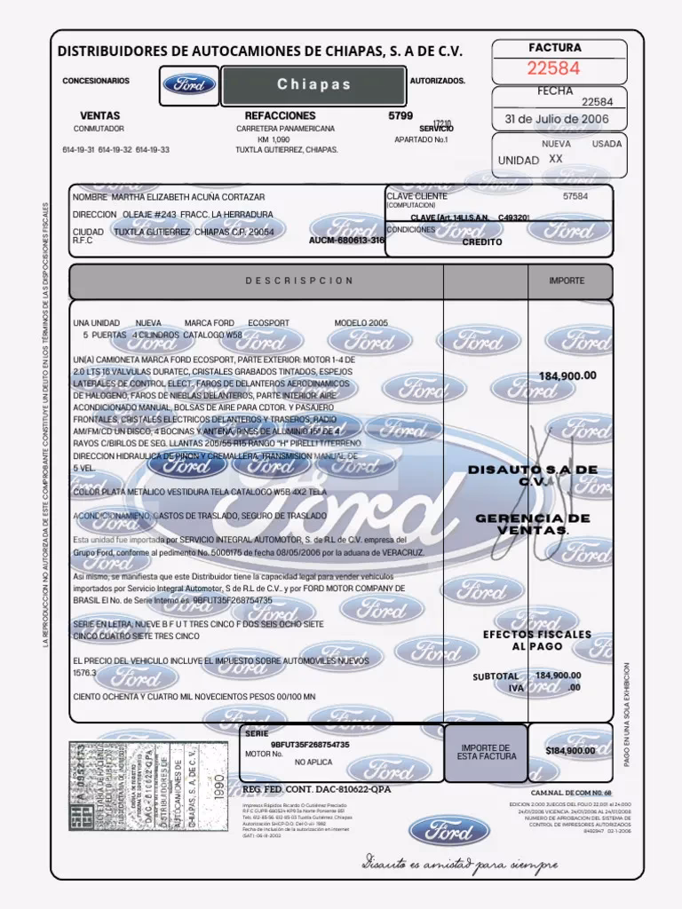 ¿Cuál es el precio de factura de Ford?