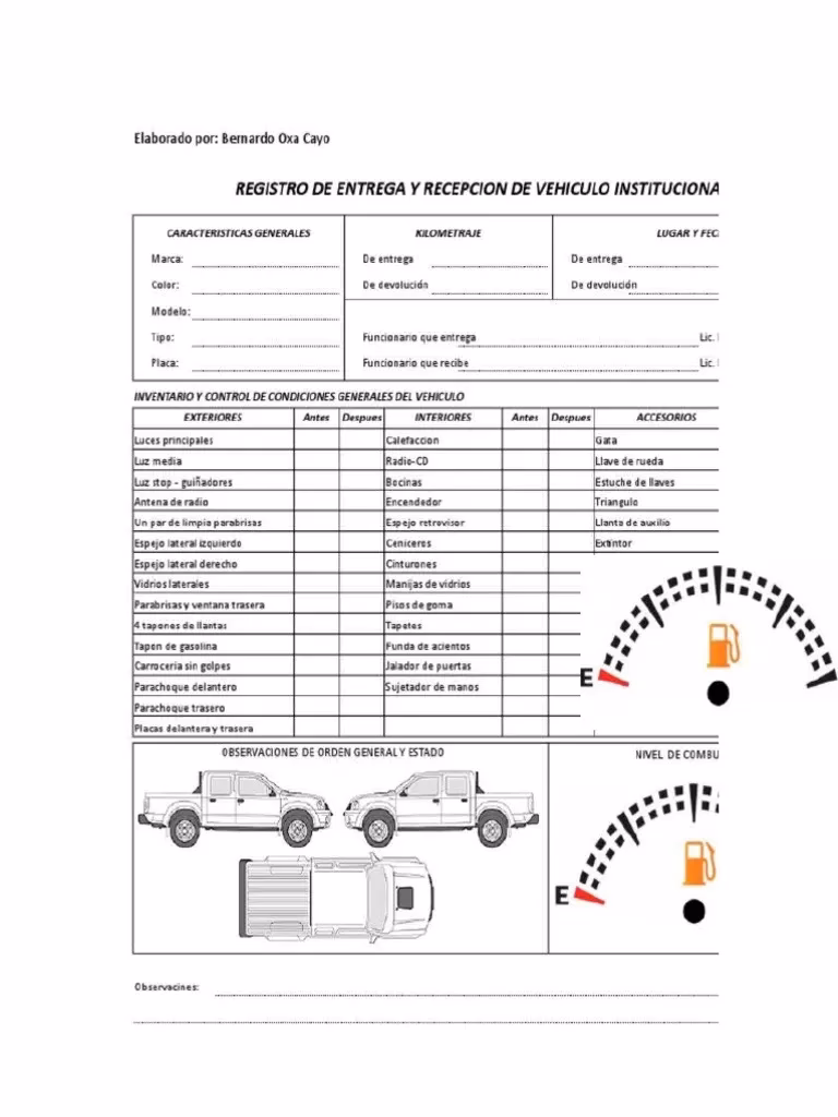 ¿Cómo hacer un check list de un vehículo?