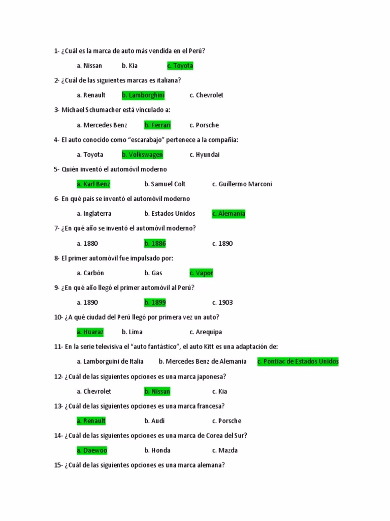 ¿Cuáles son las preguntas de la entrevista de automóvil?